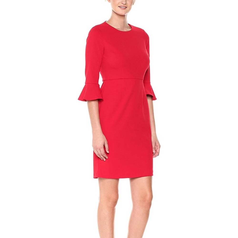 Red Donna Morgan Bell sleeve dress